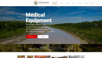 screenshot of Missouri breaks website with a photo of a river bank